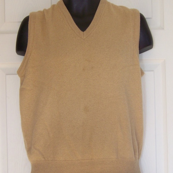 tan sweater vest